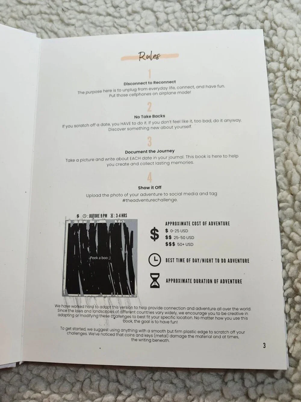 The Adventure Challenge Couples Edition Scratch Off Book Activity Journal - Picture 6 of 14